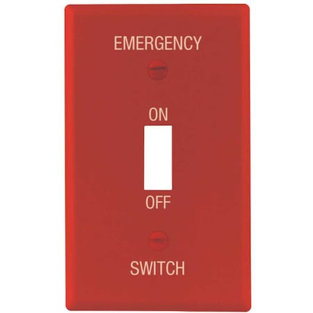 Titan3 Technology Red Smooth 1-Gang Emergency Toggle Standard Metal Wall Plate TPMSSR-T
